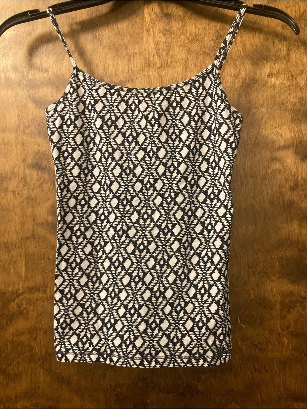 Aeropostale Black and White Patterned Spaghetti Strap Tank Top